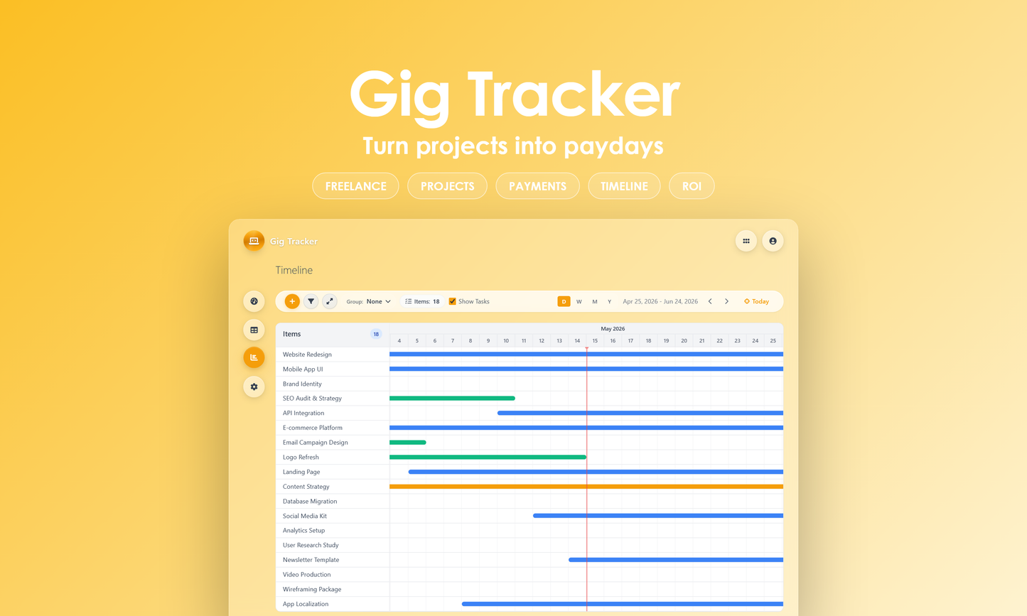 Gig Tracker - Timeline