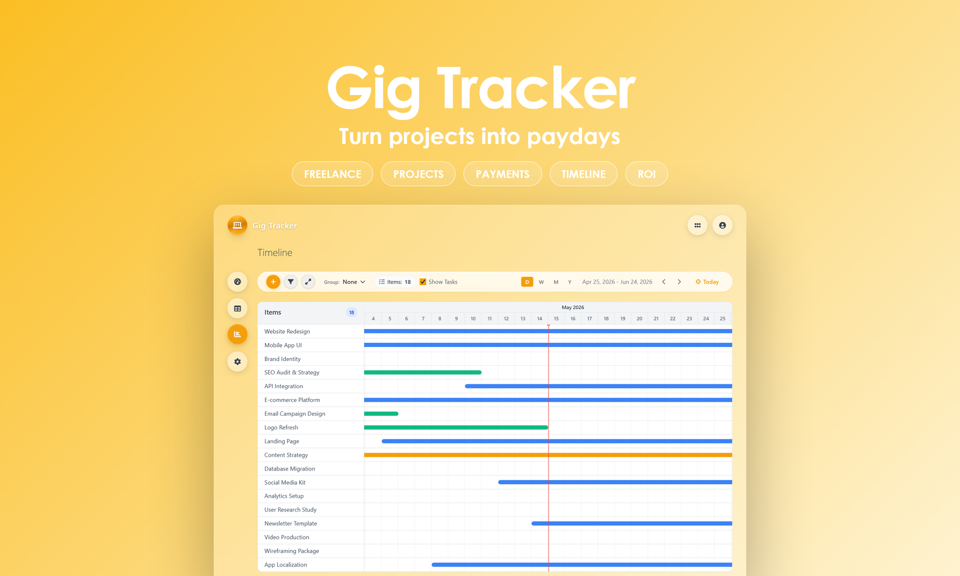 Gig Tracker - Timeline