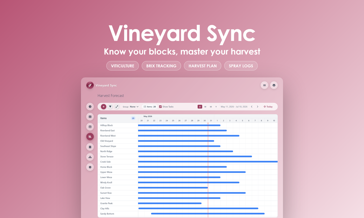 Vineyard Sync - Timeline