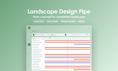 Landscape Design Pipe - Timeline